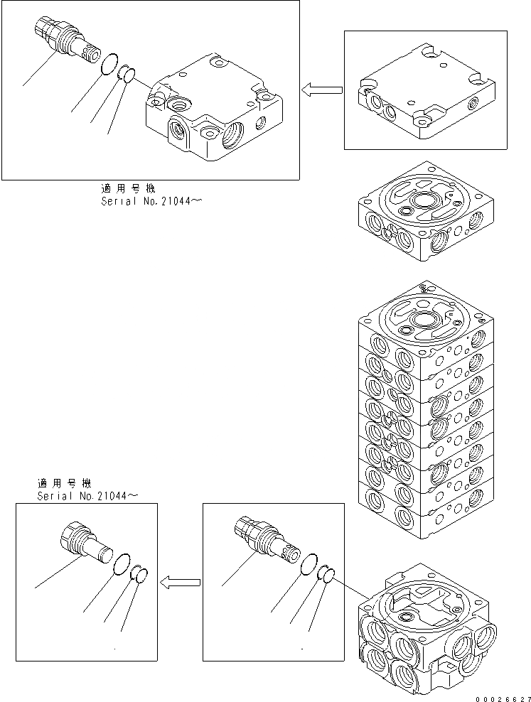 Схема запчастей Komatsu PC30MR-2 - ОСНОВН. КЛАПАН (9-КЛАПАН) (9/) ОСНОВН. КОМПОНЕНТЫ И РЕМКОМПЛЕКТЫ