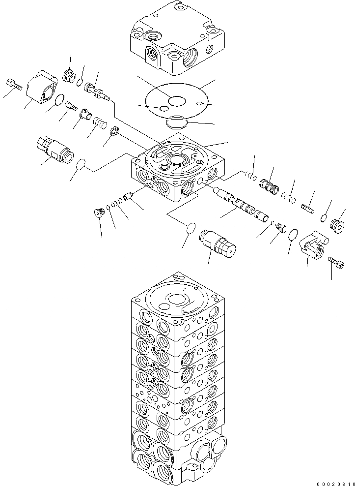 Схема запчастей Komatsu PC30MR-2 - СЕРВИСНЫЙ КЛАПАН ОСНОВН. КОМПОНЕНТЫ И РЕМКОМПЛЕКТЫ