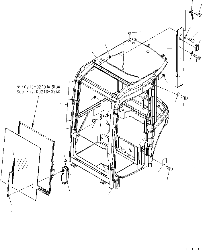 Схема запчастей Komatsu PC30MR-2-B - КАБИНА (7/8) (КАБИНА ЭЛЕКТРИКА) КАБИНА ОПЕРАТОРА И СИСТЕМА УПРАВЛЕНИЯ