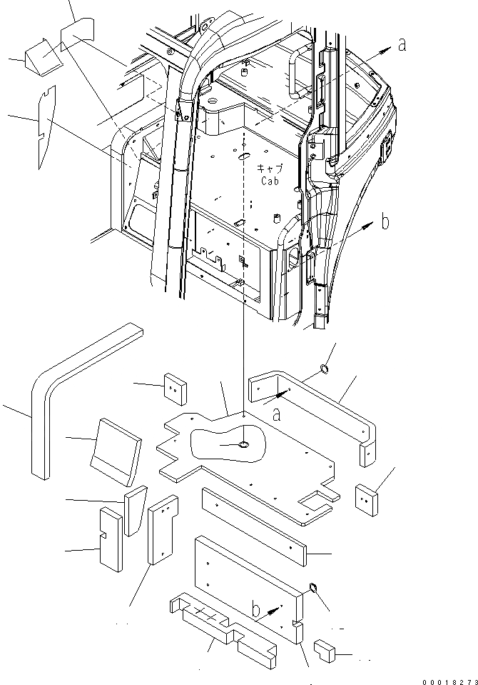 Схема запчастей Komatsu PC30MR-2-B - КАБИНА (ЩИТКИ)(№-) КАБИНА ОПЕРАТОРА И СИСТЕМА УПРАВЛЕНИЯ