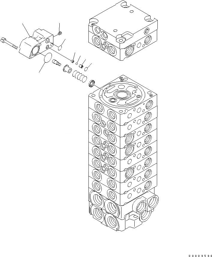 Схема запчастей Komatsu PC30MR-2-B - ОСНОВН. КЛАПАН (9-КЛАПАН) (/) ОСНОВН. КОМПОНЕНТЫ И РЕМКОМПЛЕКТЫ