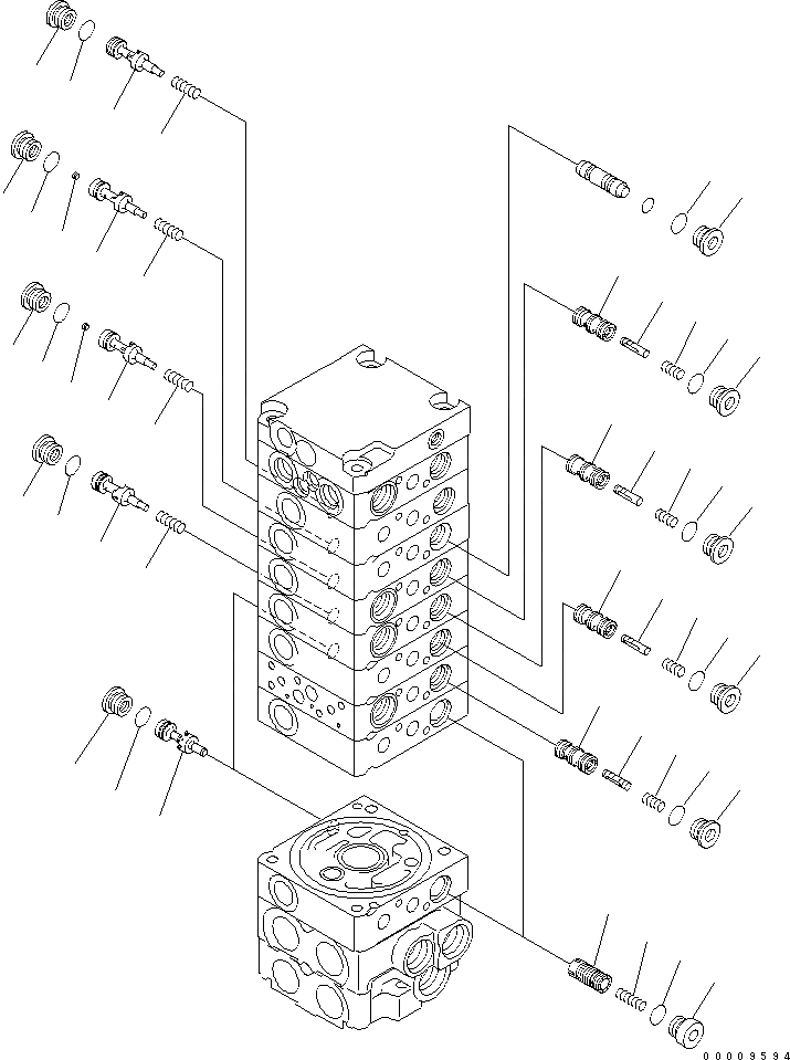 Схема запчастей Komatsu PC30MR-2-B - ОСНОВН. КЛАПАН (9-КЛАПАН) (9/) ОСНОВН. КОМПОНЕНТЫ И РЕМКОМПЛЕКТЫ