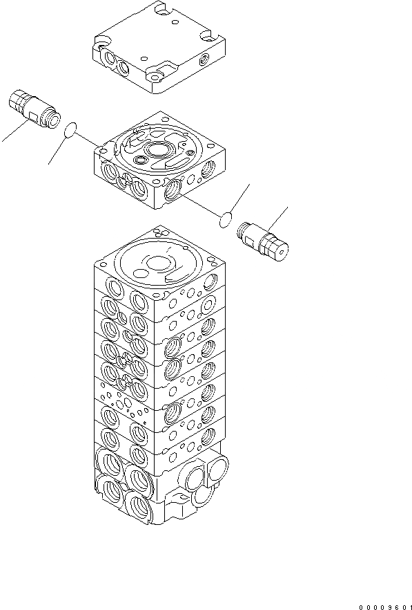 Схема запчастей Komatsu PC30MR-2-B - ОСНОВН. КЛАПАН (9-КЛАПАН) (/) ОСНОВН. КОМПОНЕНТЫ И РЕМКОМПЛЕКТЫ