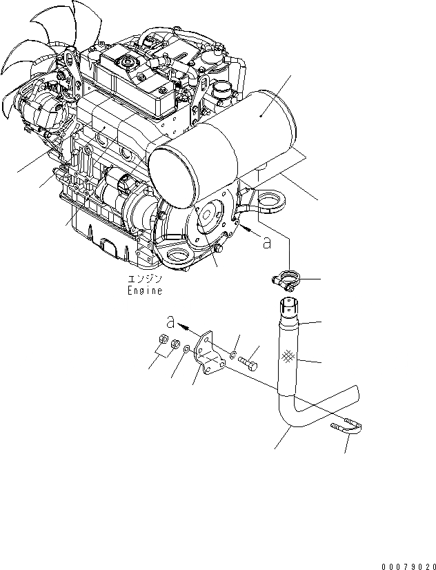 Схема запчастей Komatsu PC30MR-3 - ВЫПУСКН. КОМПОНЕНТЫ (КРОМЕ ЯПОН.)(№-) КОМПОНЕНТЫ ДВИГАТЕЛЯ