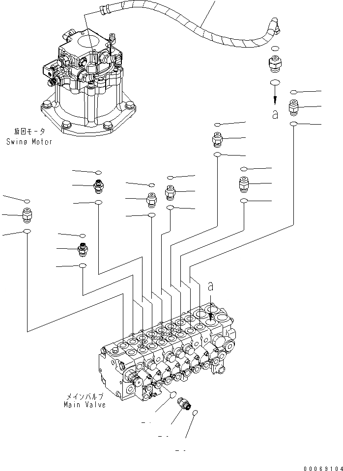 Схема запчастей Komatsu PC30MR-3 - ОСНОВН. КЛАПАН (СОЕДИНИТЕЛЬН. ЧАСТИ) (/)(№-) ГИДРАВЛИКА