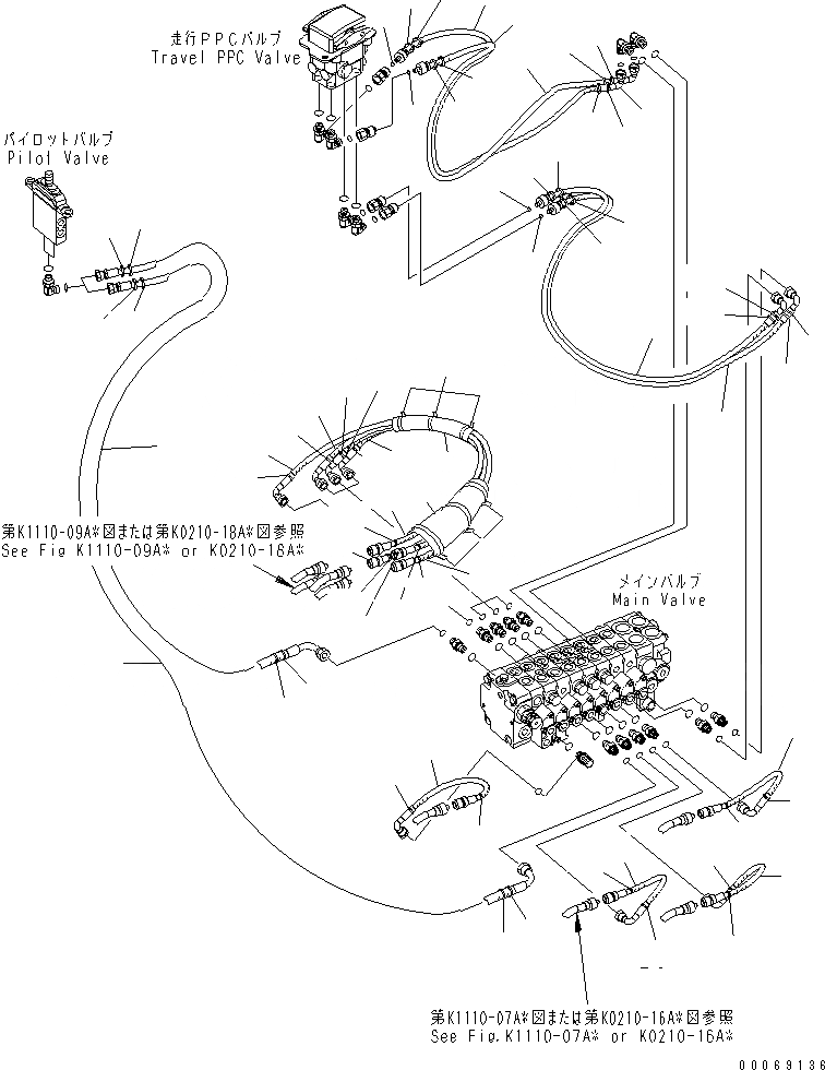Схема запчастей Komatsu PC30MR-3 - ОСНОВН. КЛАПАН (PPC ЛИНИЯ)(№-) ГИДРАВЛИКА