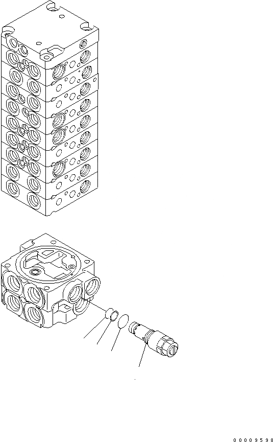 Схема запчастей Komatsu PC30MR-3 - ОСНОВН. КЛАПАН (9-КЛАПАН) (/)(№-) ОСНОВН. КОМПОНЕНТЫ И РЕМКОМПЛЕКТЫ