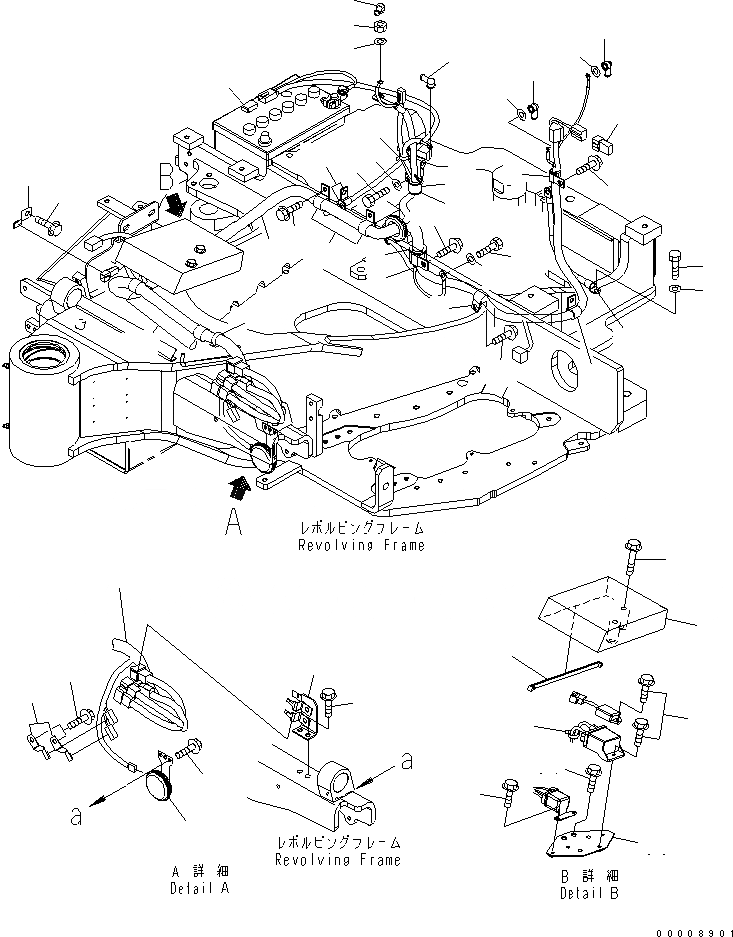 Схема запчастей Komatsu PC30MR-2-C - ЭЛЕКТРОПРОВОДКА (НАВЕС) ЭЛЕКТРИКА