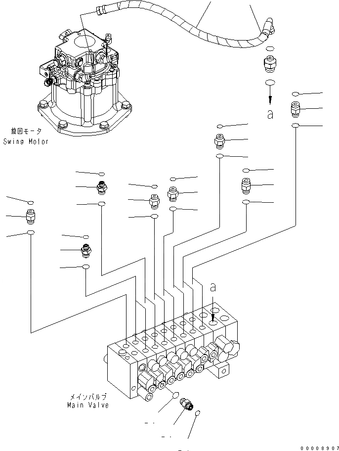 Схема запчастей Komatsu PC30MR-2-C - ОСНОВН. КЛАПАН (СОЕДИНИТЕЛЬН. ЧАСТИ) (/) ГИДРАВЛИКА