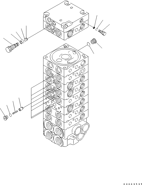 Схема запчастей Komatsu PC30MR-2-C - ОСНОВН. КЛАПАН (9-КЛАПАН) (/) ОСНОВН. КОМПОНЕНТЫ И РЕМКОМПЛЕКТЫ