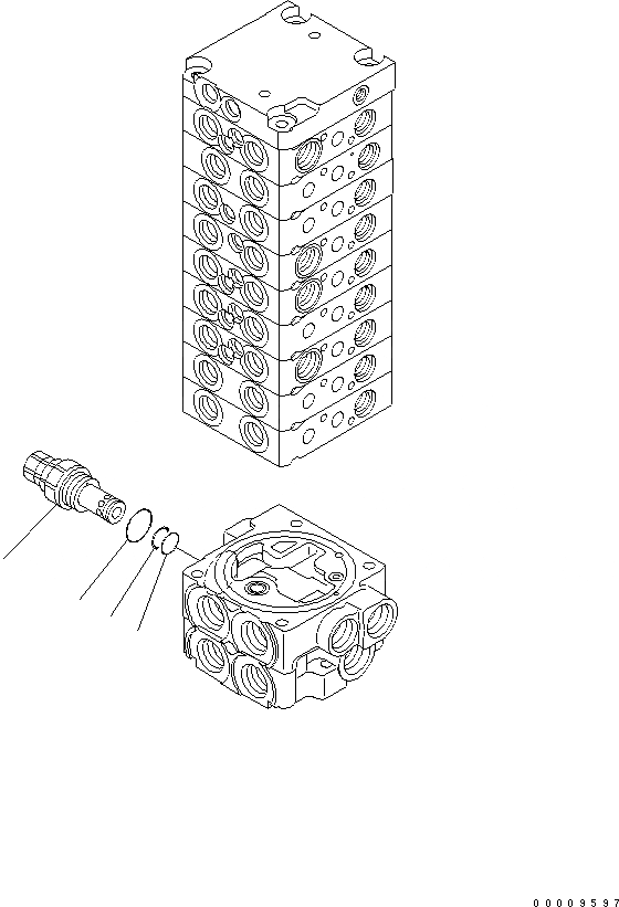 Схема запчастей Komatsu PC30MR-2-C - ОСНОВН. КЛАПАН (9-КЛАПАН) (/) ОСНОВН. КОМПОНЕНТЫ И РЕМКОМПЛЕКТЫ