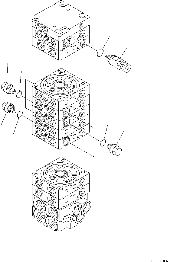 Схема запчастей Komatsu PC30MR-2-C - ОСНОВН. КЛАПАН (9-КЛАПАН) (/) ОСНОВН. КОМПОНЕНТЫ И РЕМКОМПЛЕКТЫ