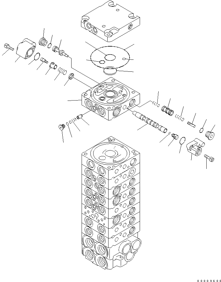 Схема запчастей Komatsu PC30MR-2-C - ОСНОВН. КЛАПАН (9-КЛАПАН) (/) ОСНОВН. КОМПОНЕНТЫ И РЕМКОМПЛЕКТЫ