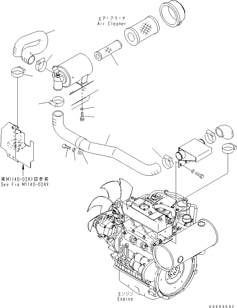 Схема запчастей Komatsu PC30MR-3 - ВОЗДУХООЧИСТИТЕЛЬ КОМПОНЕНТЫ (ДВОЙНОЙ ЭЛЕМЕНТ)(№-) КОМПОНЕНТЫ ДВИГАТЕЛЯ