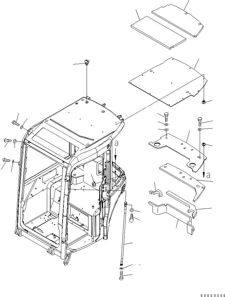 Схема запчастей Komatsu PC30MR-3 - КАБИНА (8/8) (КАБИНА  ЧАСТЬ) (ДЛЯ KAL)(№-) КАБИНА ОПЕРАТОРА И СИСТЕМА УПРАВЛЕНИЯ