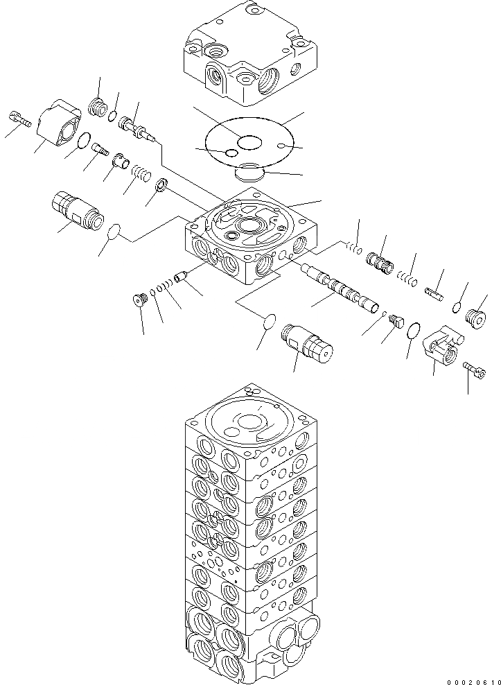 Схема запчастей Komatsu PC30MR-3 - СЕРВИСНЫЙ КЛАПАН(№-) ОСНОВН. КОМПОНЕНТЫ И РЕМКОМПЛЕКТЫ