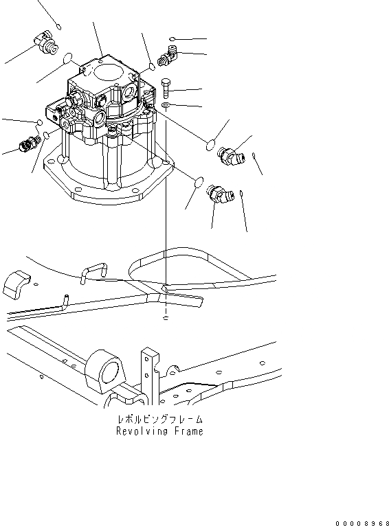 Схема запчастей Komatsu PC30MR-2-D - МЕХАНИЗМ ПОВОРОТА И МОТОР (СОЕДИНИТЕЛЬН. ЧАСТИ) ПОВОРОТН. КРУГ И КОМПОНЕНТЫ