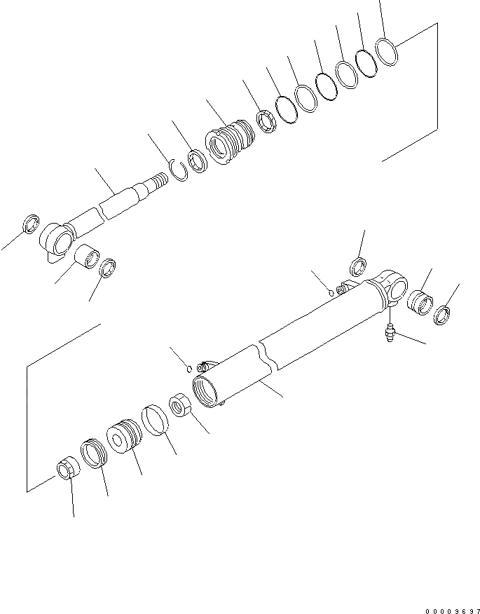 Схема запчастей Komatsu PC30MR-2-D - ЦИЛИНДР СТРЕЛЫ ОСНОВН. КОМПОНЕНТЫ И РЕМКОМПЛЕКТЫ