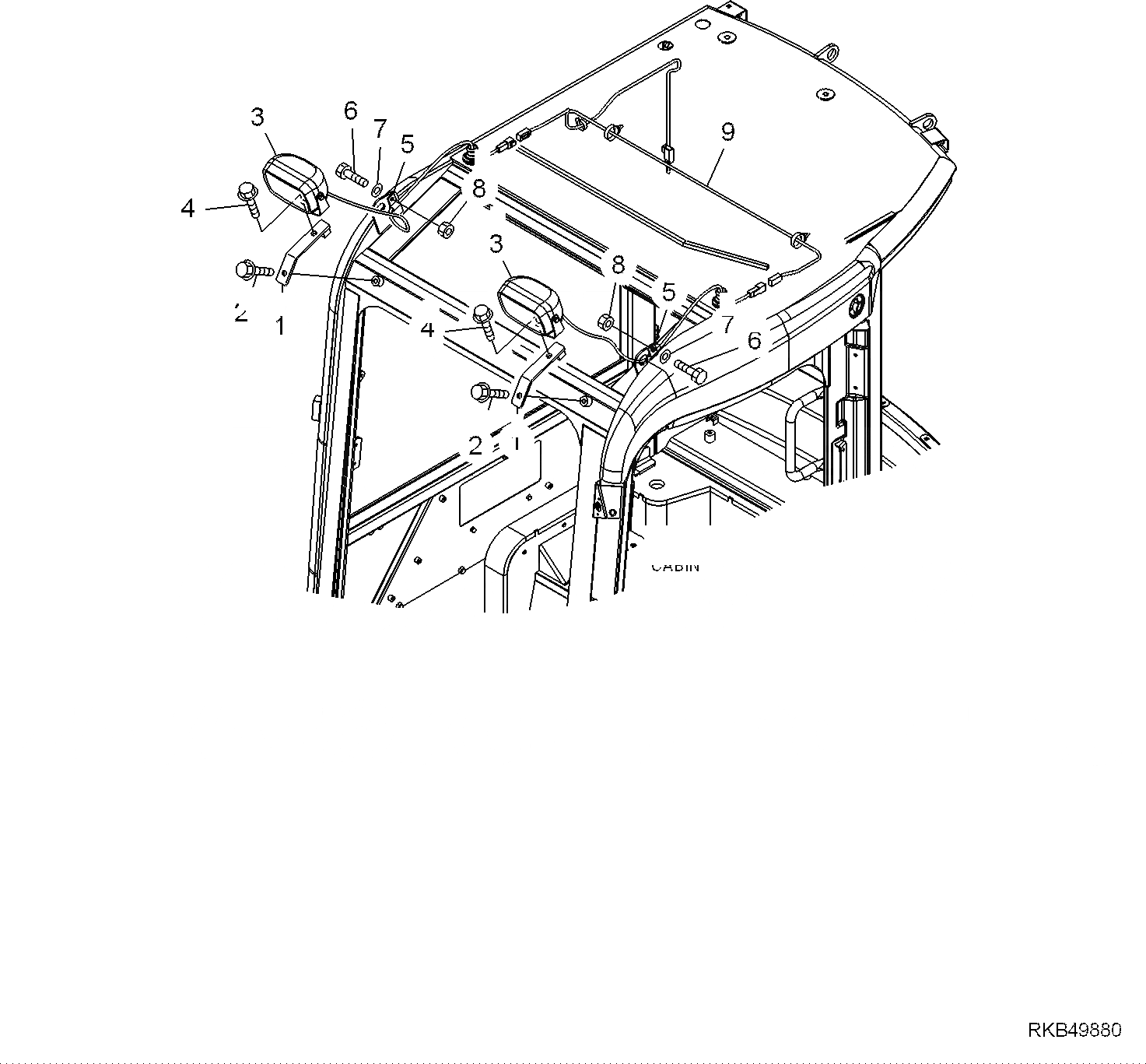 Схема запчастей Komatsu PC30MR-2 - ДОПОЛН. РАБОЧ. ОСВЕЩЕНИЕ (ДЛЯ КАБИНЫ) КОМПОНЕНТЫ ДВИГАТЕЛЯ И ЭЛЕКТРИКА