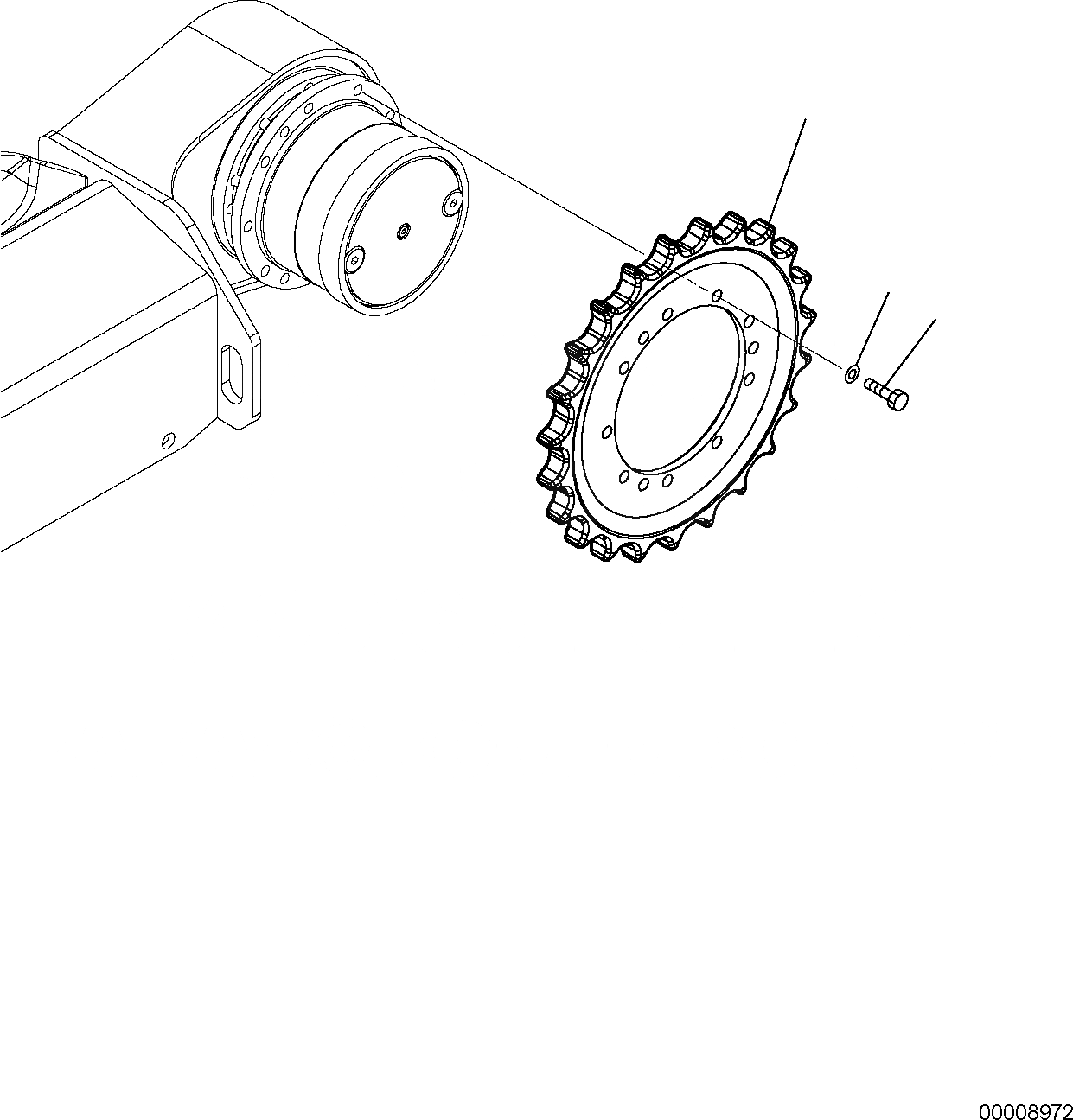 Схема запчастей Komatsu PC30MR-2 - ЗВЕЗДОЧКА НИЖН.CARRIAGE