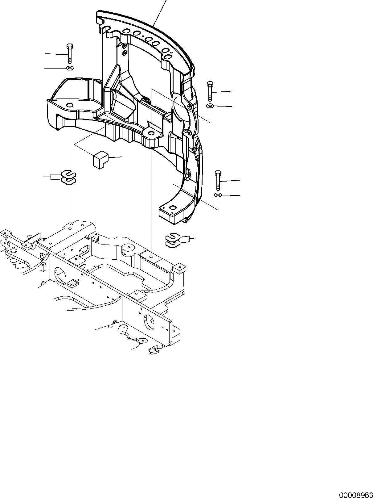 Схема запчастей Komatsu PC30MR-2 - ПРОТИВОВЕС (/) СИСТЕМА УПРАВЛЕНИЯ И ОСНОВНАЯ РАМА