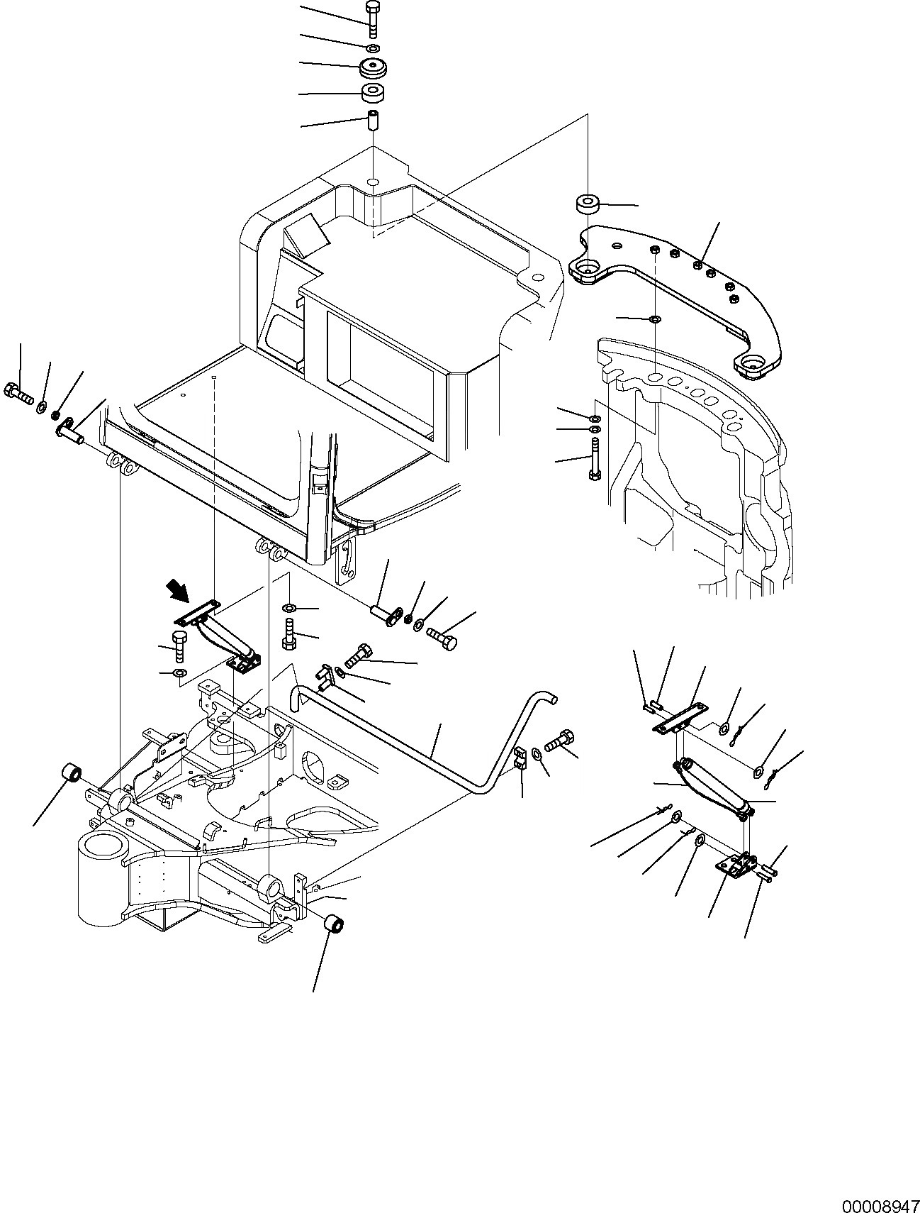 Схема запчастей Komatsu PC30MR-2 - КАБИНА КРЕПЛЕНИЕ (/) ЧАСТИ КОРПУСА И КАБИНА