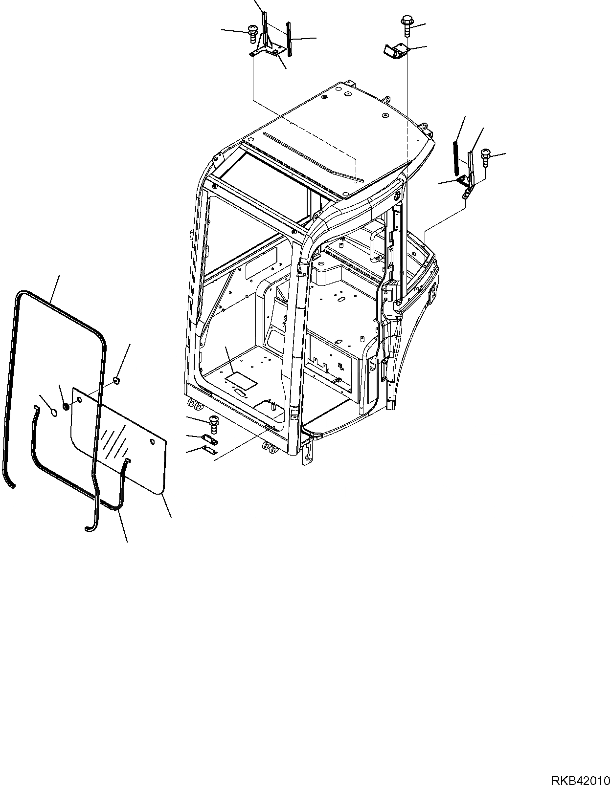 Схема запчастей Komatsu PC30MR-2 - КАБИНА (/8) ЧАСТИ КОРПУСА И КАБИНА