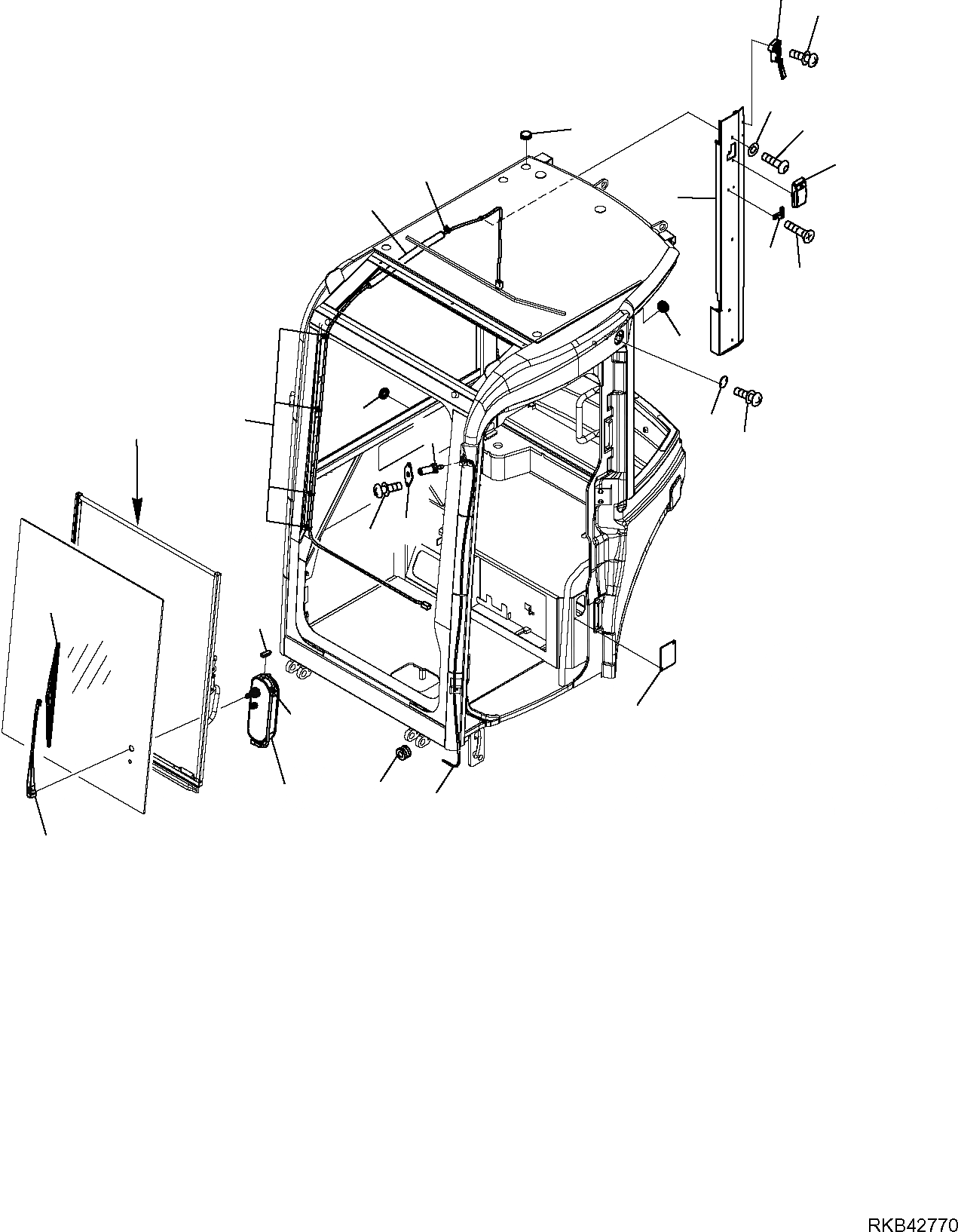 Схема запчастей Komatsu PC30MR-2 - КАБИНА (7/8) ЧАСТИ КОРПУСА И КАБИНА