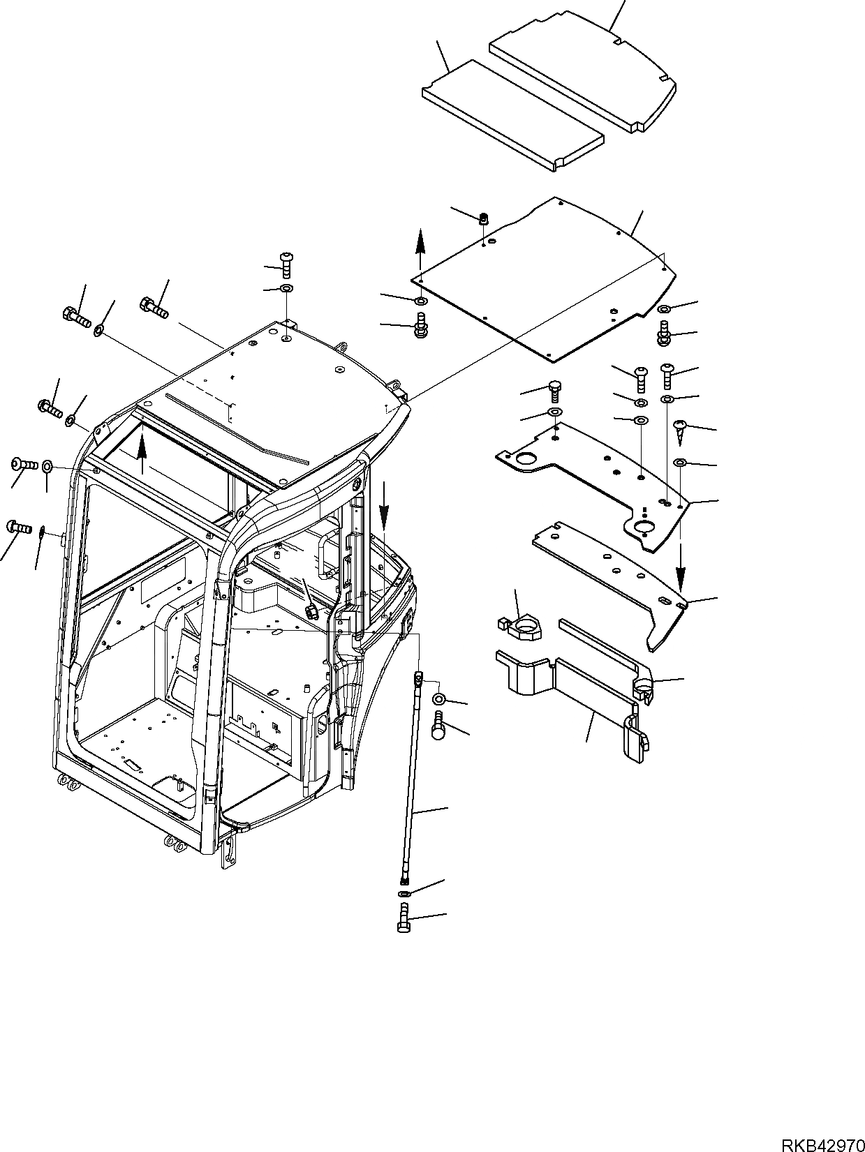 Схема запчастей Komatsu PC30MR-2 - КАБИНА (8/8) ЧАСТИ КОРПУСА И КАБИНА