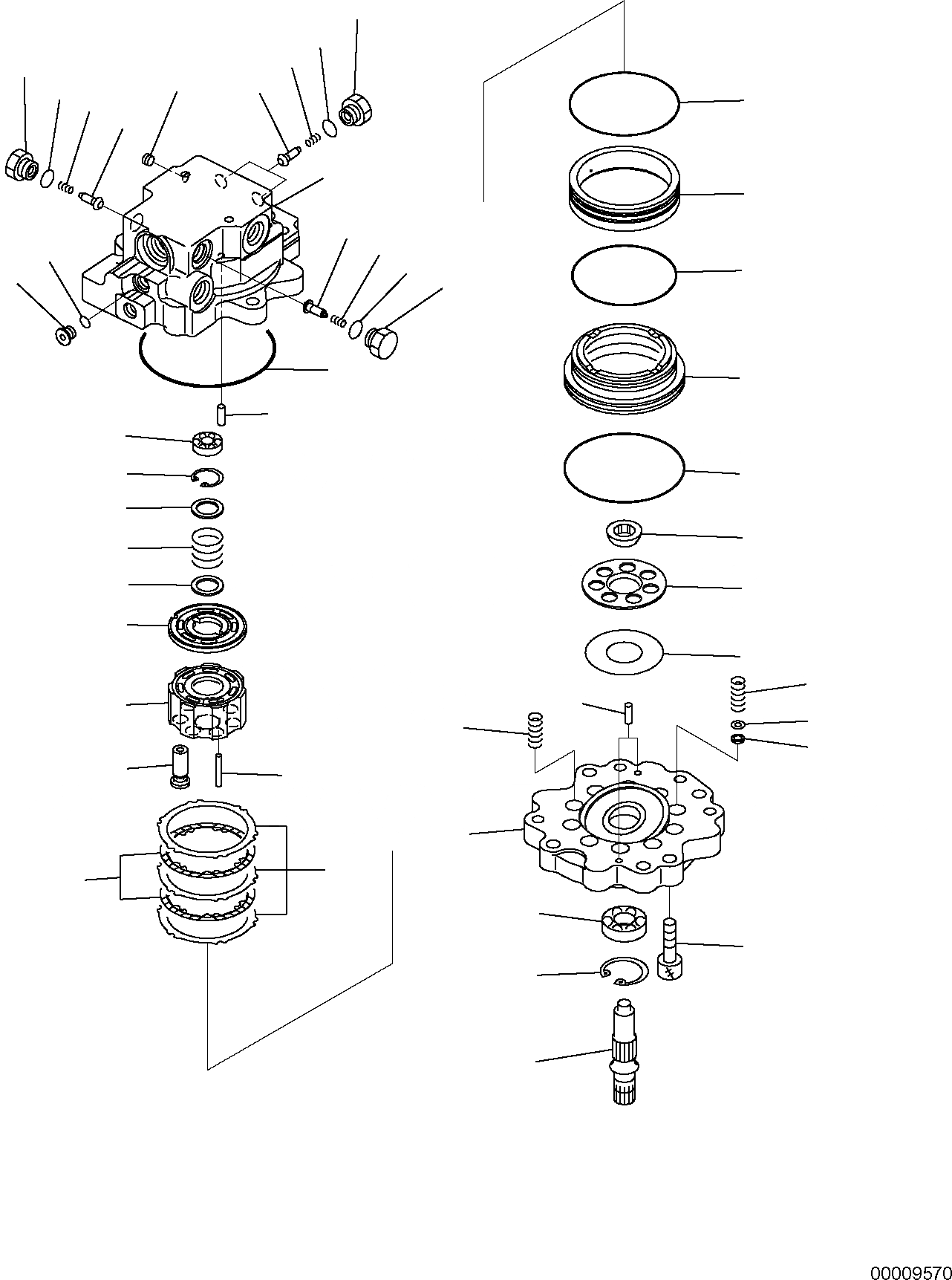 Схема запчастей Komatsu PC30MR-2 - МОТОР ПОВОРОТА (/) РАБОЧЕЕ ОБОРУДОВАНИЕ ГИДРАВЛИКА