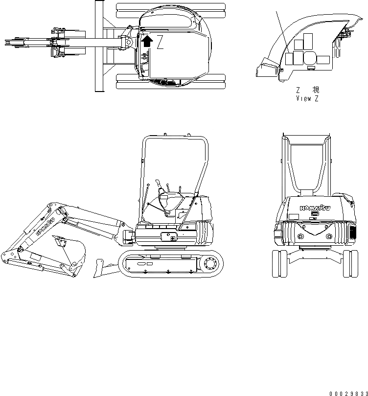 Схема запчастей Komatsu PC30MRX-1 - МАРКИРОВКА (ДЛЯ СТРАН ЕС) МАРКИРОВКА