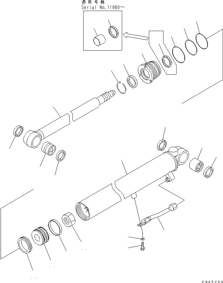 Схема запчастей Komatsu PC30MRX-1 - ЦИЛИНДР РУКОЯТИ(ВНУТР. ЧАСТИ)(№-78) ОСНОВН. КОМПОНЕНТЫ И РЕМКОМПЛЕКТЫ
