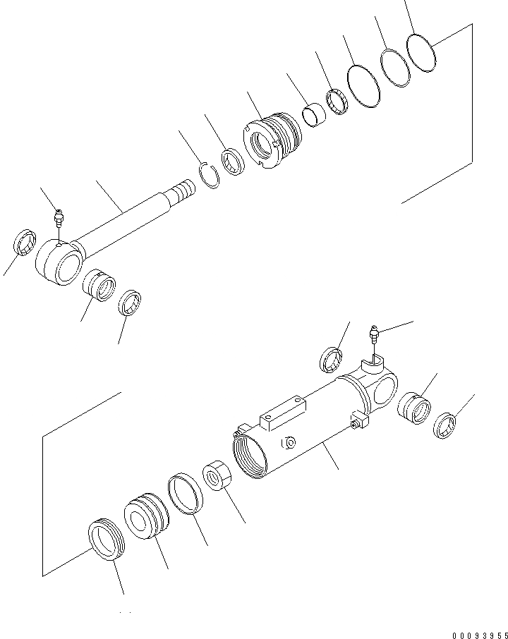 Схема запчастей Komatsu PC30MRX-1 - ЦИЛИНДР ОТВАЛА (ВНУТР. ЧАСТИ) ОСНОВН. КОМПОНЕНТЫ И РЕМКОМПЛЕКТЫ