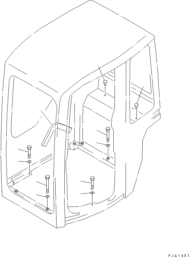 Схема запчастей Komatsu PC30R-8 - КАБИНА (КРЕПЛЕНИЕ) КАБИНА ОПЕРАТОРА И СИСТЕМА УПРАВЛЕНИЯ