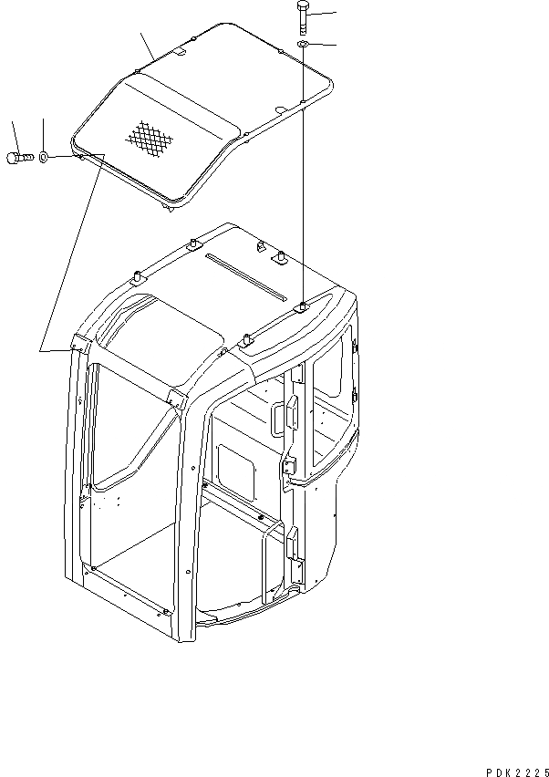 Схема запчастей Komatsu PC30R-8 - ВЕРХН. ЗАЩИТА КАБИНА ОПЕРАТОРА И СИСТЕМА УПРАВЛЕНИЯ