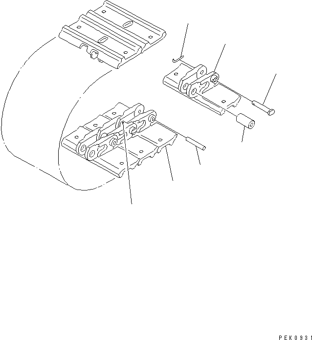 Схема запчастей Komatsu PC30R-8 - ГУСЕНИЦЫ (ДВОЙН. ГРУНТОЗАЦЕП С ОТВЕРСТИЯМИ) (ДЛЯ STEEL SHOE) ХОДОВАЯ