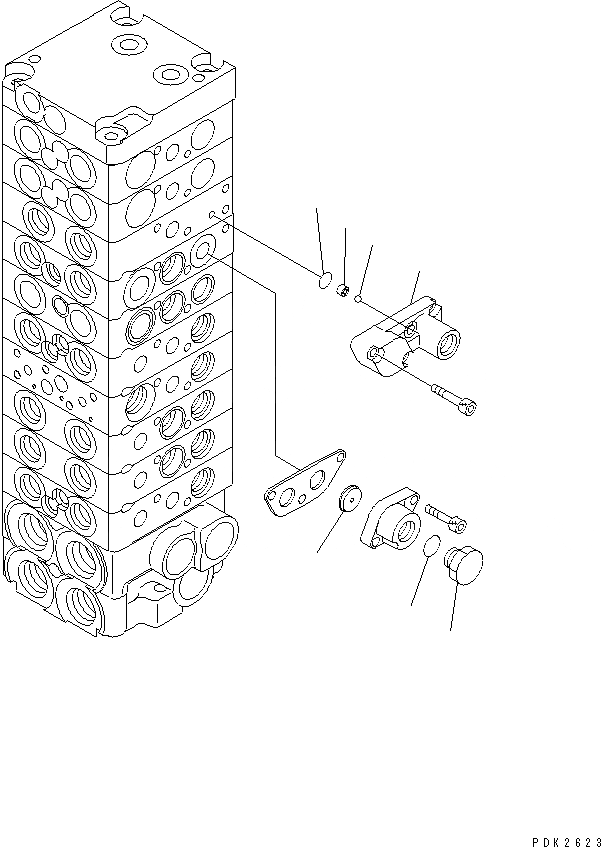 Схема запчастей Komatsu PC30R-8 - ОСНОВН. КЛАПАН (-КЛАПАН) (8/9) ОСНОВН. КОМПОНЕНТЫ И РЕМКОМПЛЕКТЫ