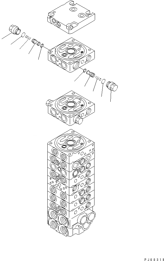 Схема запчастей Komatsu PC30R-8 - ОСНОВН. КЛАПАН (-КЛАПАН) (9/9) ОСНОВН. КОМПОНЕНТЫ И РЕМКОМПЛЕКТЫ