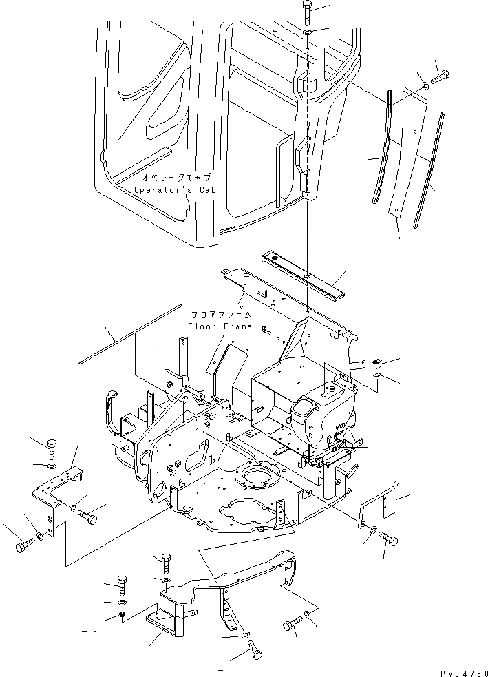 Схема запчастей Komatsu PC30UU-3 - КАБИНА (/) (КАБИНА КОМПОНЕНТЫ) КАБИНА ОПЕРАТОРА И СИСТЕМА УПРАВЛЕНИЯ