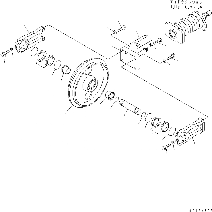 Схема запчастей Komatsu PC30UU-3 - ПЕРЕДН. ЛЕНИВЕЦ(№9-) ХОДОВАЯ