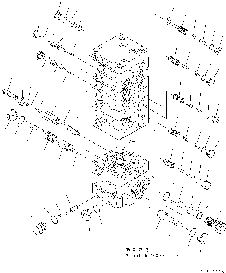 Схема запчастей Komatsu PC30UU-3 - ОСНОВН. КЛАПАН (8-КЛАПАН) (9/) ОСНОВН. КОМПОНЕНТЫ И РЕМКОМПЛЕКТЫ