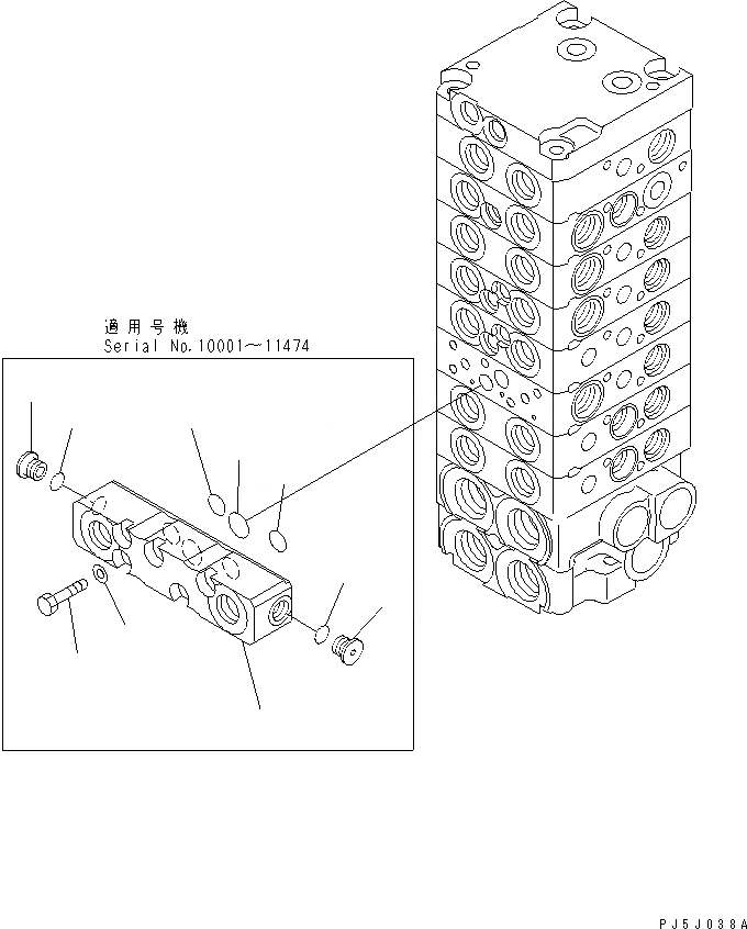 Схема запчастей Komatsu PC30UU-3 - ОСНОВН. КЛАПАН (8-КЛАПАН) (/) ОСНОВН. КОМПОНЕНТЫ И РЕМКОМПЛЕКТЫ