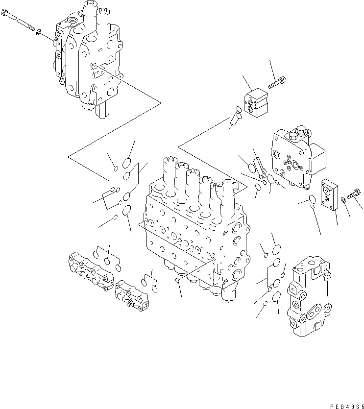 Схема запчастей Komatsu PC340-6K - ОСНОВН. КЛАПАН (-АКТУАТОР) (/) ГИДРАВЛИКА