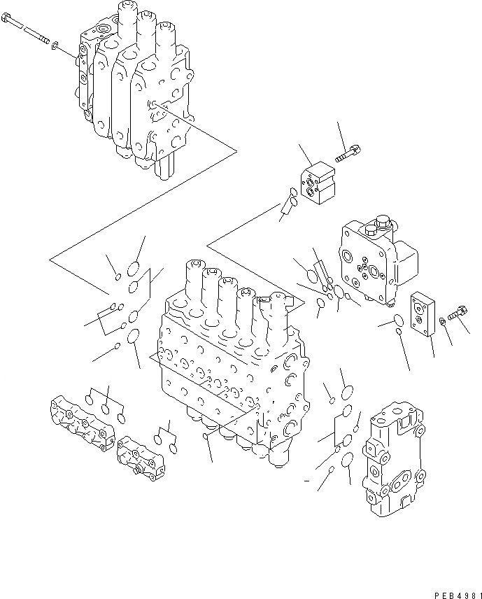 Схема запчастей Komatsu PC340-6K - ОСНОВН. КЛАПАН (-АКТУАТОР) (/7)(№K-) ГИДРАВЛИКА