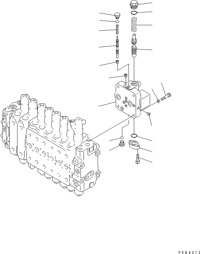 Схема запчастей Komatsu PC340-6K - ОСНОВН. КЛАПАН (-АКТУАТОР) (/) ГИДРАВЛИКА