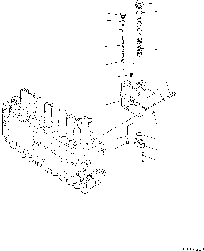 Схема запчастей Komatsu PC340-6K - ОСНОВН. КЛАПАН (-АКТУАТОР) (/7)(№K-) ГИДРАВЛИКА