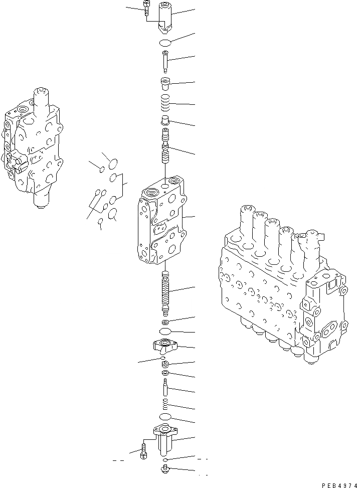 Схема запчастей Komatsu PC340-6K - ОСНОВН. КЛАПАН (-АКТУАТОР) (/) ГИДРАВЛИКА