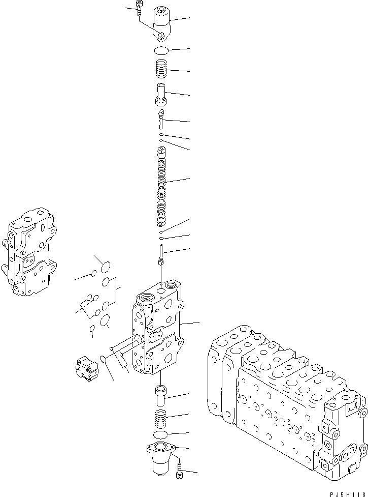 Схема запчастей Komatsu PC340-6K - ОСНОВН. КЛАПАН (-АКТУАТОР) (/7)(№K-) ГИДРАВЛИКА