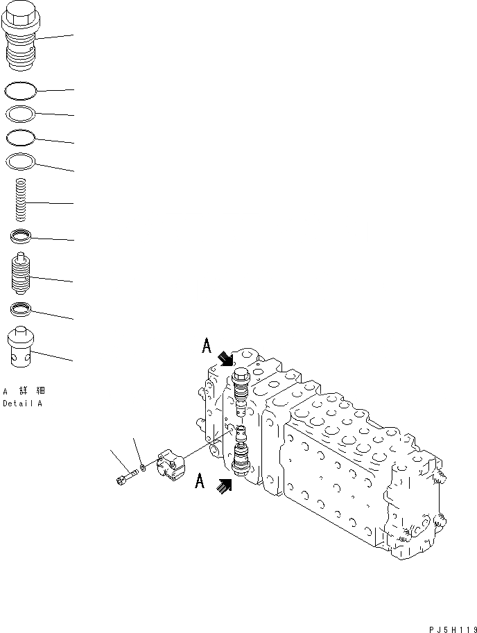 Схема запчастей Komatsu PC340-6K - ОСНОВН. КЛАПАН (-АКТУАТОР) (/7)(№K-) ГИДРАВЛИКА