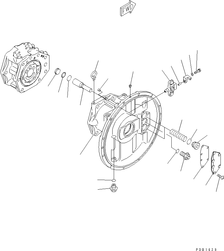 Схема запчастей Komatsu PC340-6K - ОСНОВН. НАСОС (/9) (HPV ++BARO-) ГИДРАВЛИКА